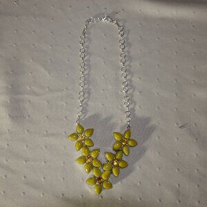 BEAUTIFUL 925 Sterling Silver Handmade YELLOW Gemstone Necklace